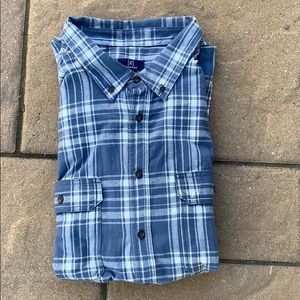 Men’s flannel plaid shirt 3XL cotton blue nwts big